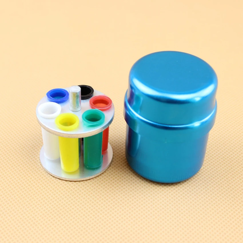 ทันตกรรมไฟล์ Burs ผู้ถือกล่องเก็บกล่องฆ่าเชื้อโรคกล่องรอบ6หลุม Diamond Bur คอนเทนเนอร์,4สี