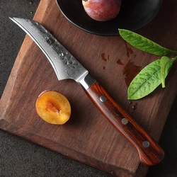 XINZUO 3.5 Inch Paring Knife 67 Layers Real Damascus Stainless Steel Kitchen Knife Sharp Cutter Peeling Fruit Kitchen Tools