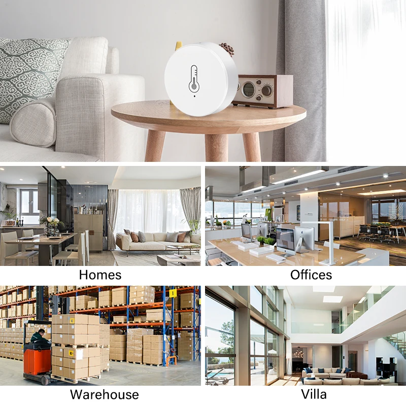 Tuya ZigBee Smart Temperature And Humidity Sensor Intelligent Linkage Smart Life App Real-time Monitoring Via Alexa Google Home