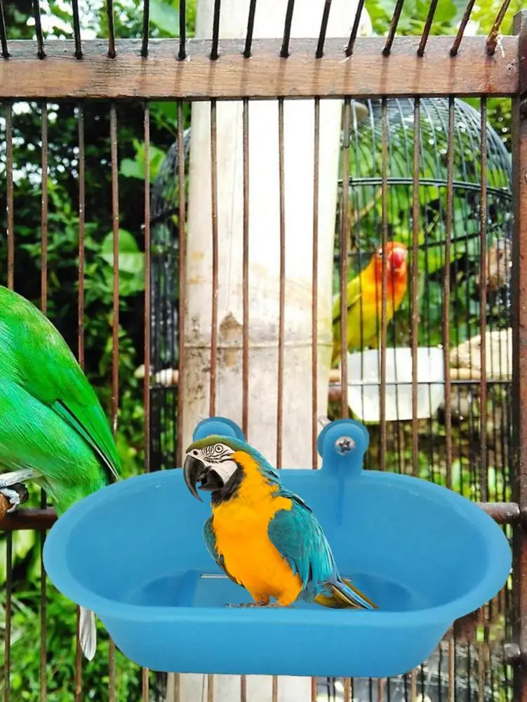 New Parrot Bathtub With Mirror Bird Mirror Bath Shower Box Mirror Toy For Budgerigar Peony Bird Toys Pet Bird Cage Accessories