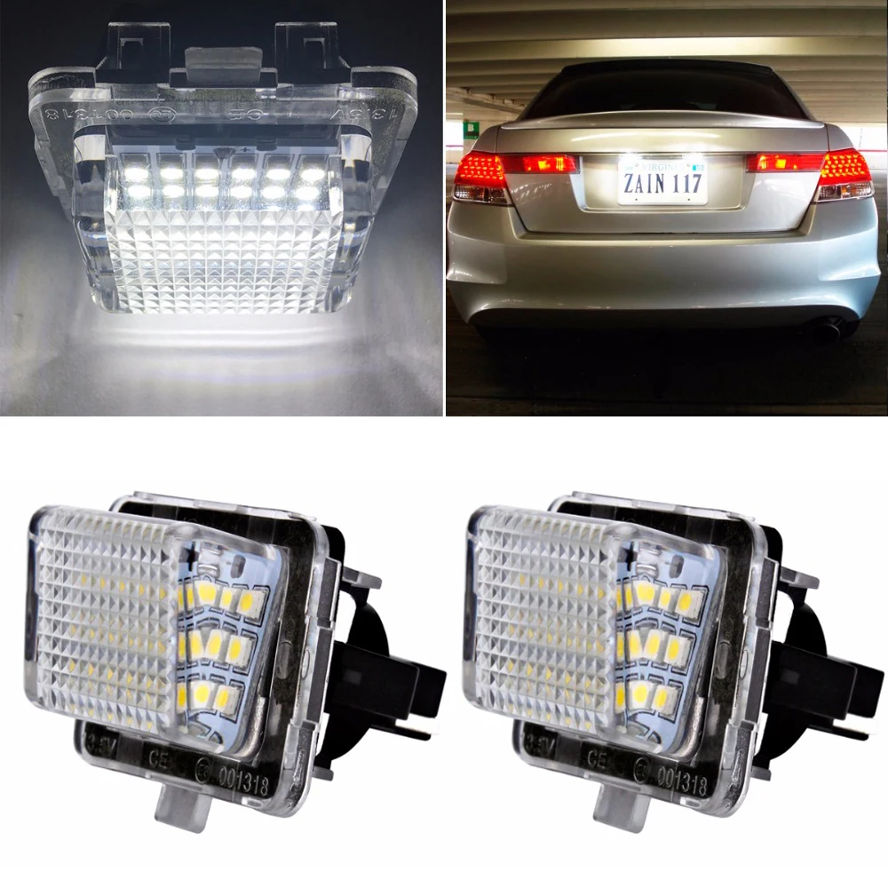 

2 Pcs For Mercedes-Benz W204 W205 W216 W218 W212 W221 W231 W222 CLA LED Car License Number Plate Lights Lamps Auto Accessories