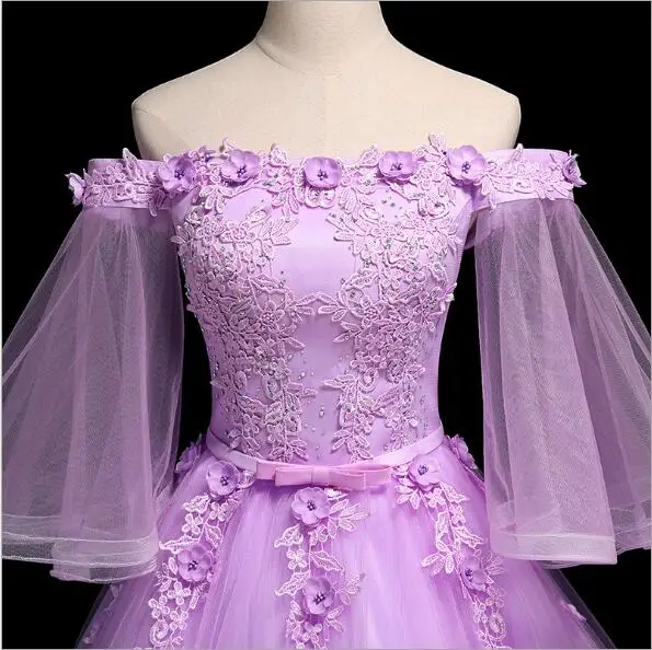 Vestido De quinceañera púrpura claro De lujo, vestido De baile con apliques, largo hasta el suelo, Vintage, 15 años