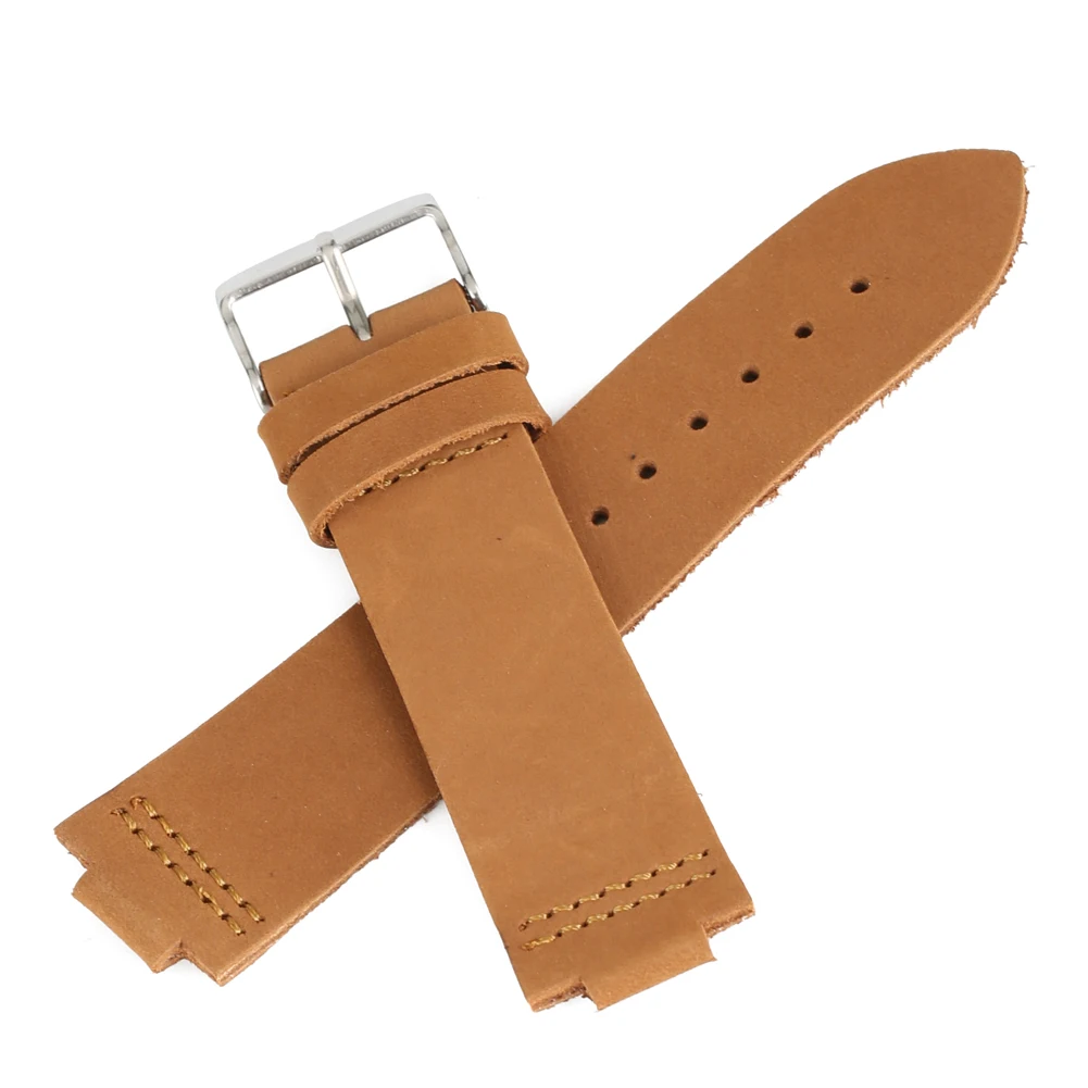 20 22 23mm Leather Watches Band Soft Leather Replacement Watches Band for Wooden Watch Pin Buckle Wristwatch Strap for Women Men