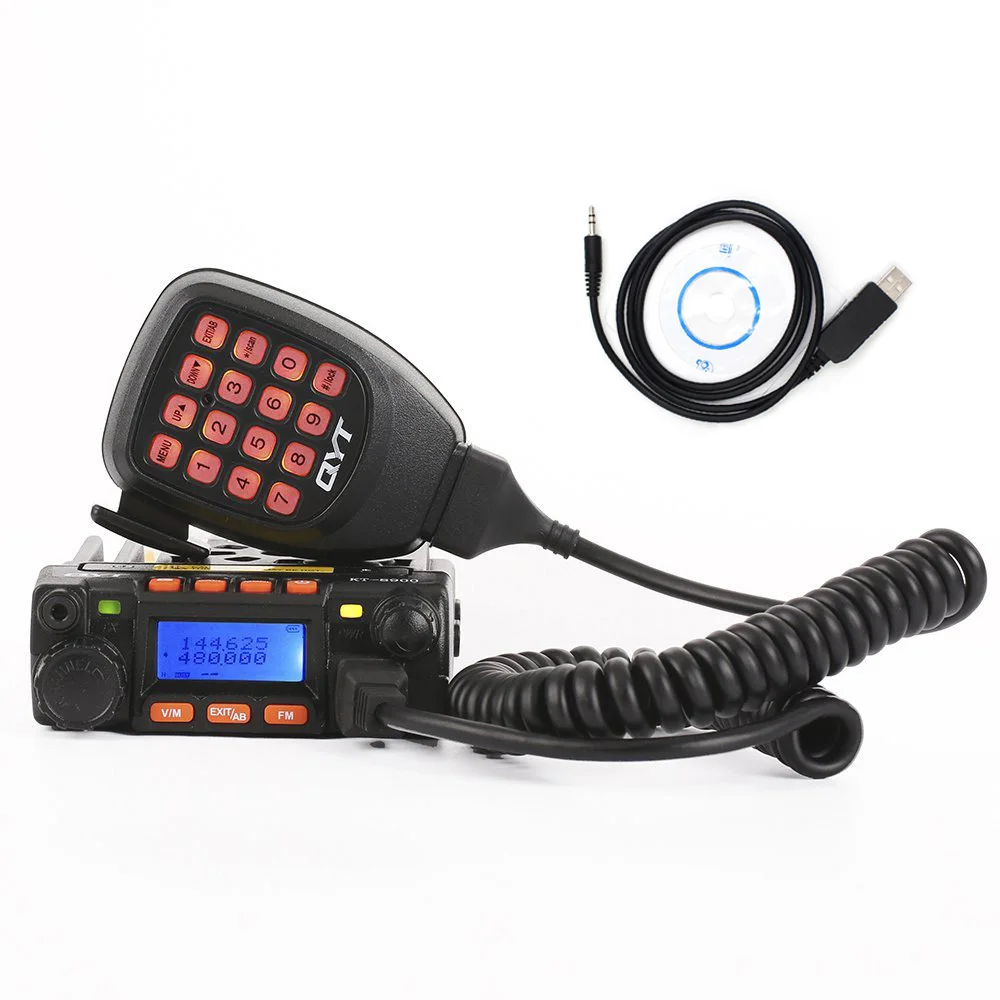 Classic QYT KT-8900 Mini Mobile Radio Dual Band 136-174MHz & 400-480MHz 25W Mobile Transceiver KT8900  Car Radio Station