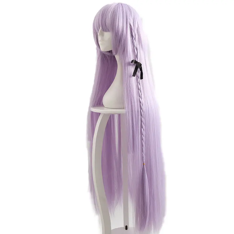 Conjunto de roupa de cosplay danganronpa kyoko, conjunto de vestido feminino com luvas, para fantasia de dia das bruxas, peruca e gravata de camisa