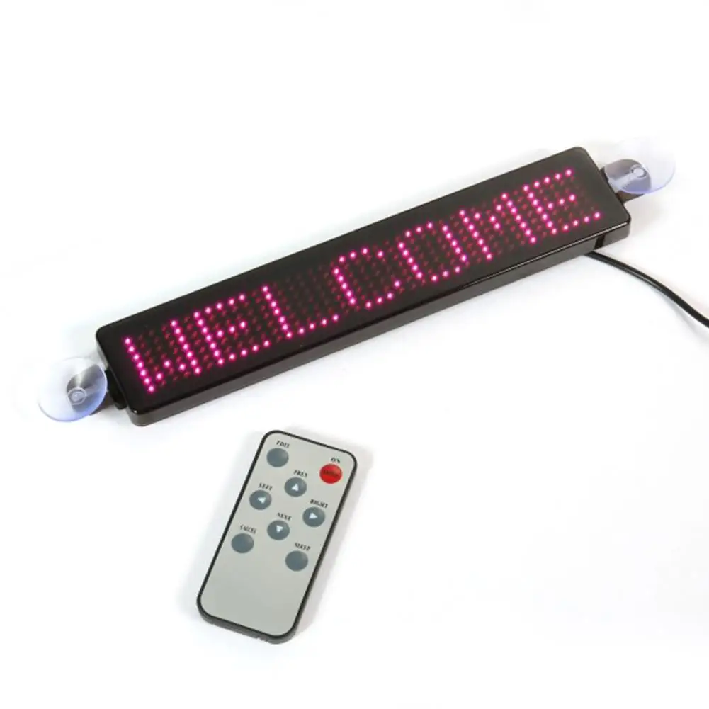 12V Car LED Programmable Sign Moving Scrolling Message Display Board Screen 23cm x 5cm x 1cm