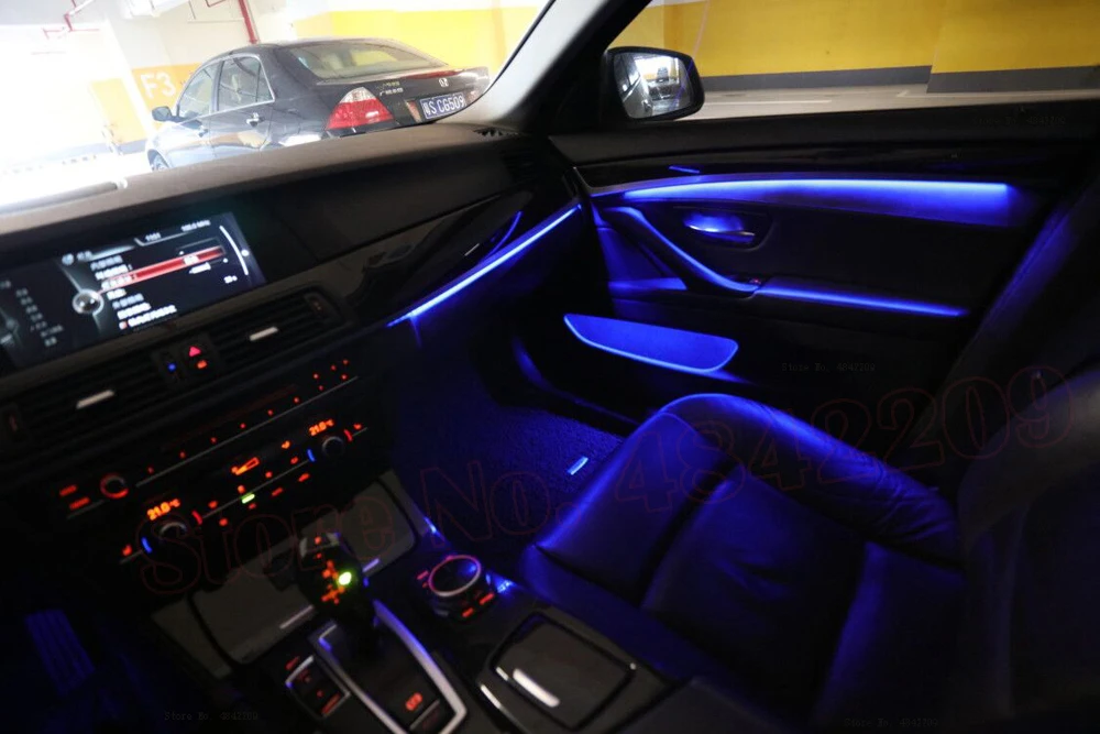 For BMW 5 series F10 F11 F18 2010-2018 Car neon interior door ambient light 9-color Auto decorative Atmosphere LED strip lights