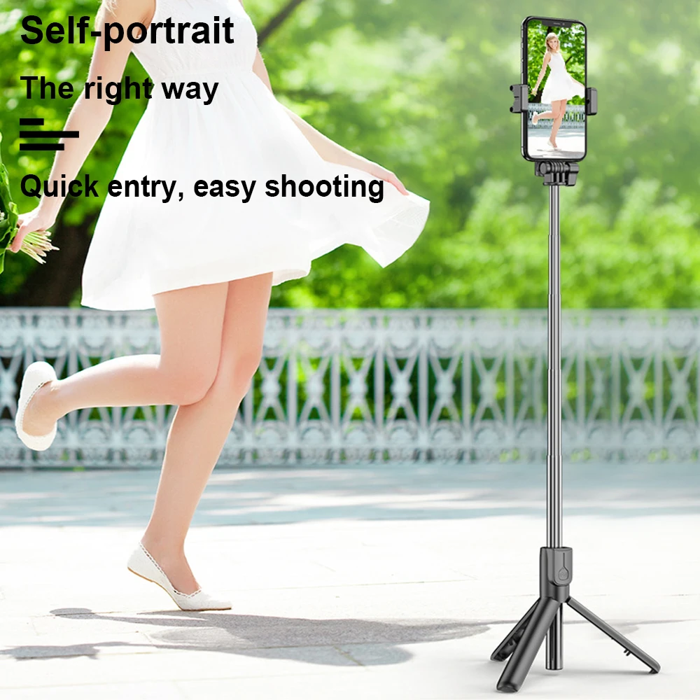 Selfie Sticks Wireless Selfie Stick Tripod Dimmable Selfie Ring Fill Light Fill Lamp Foldable Fit for Smartphone