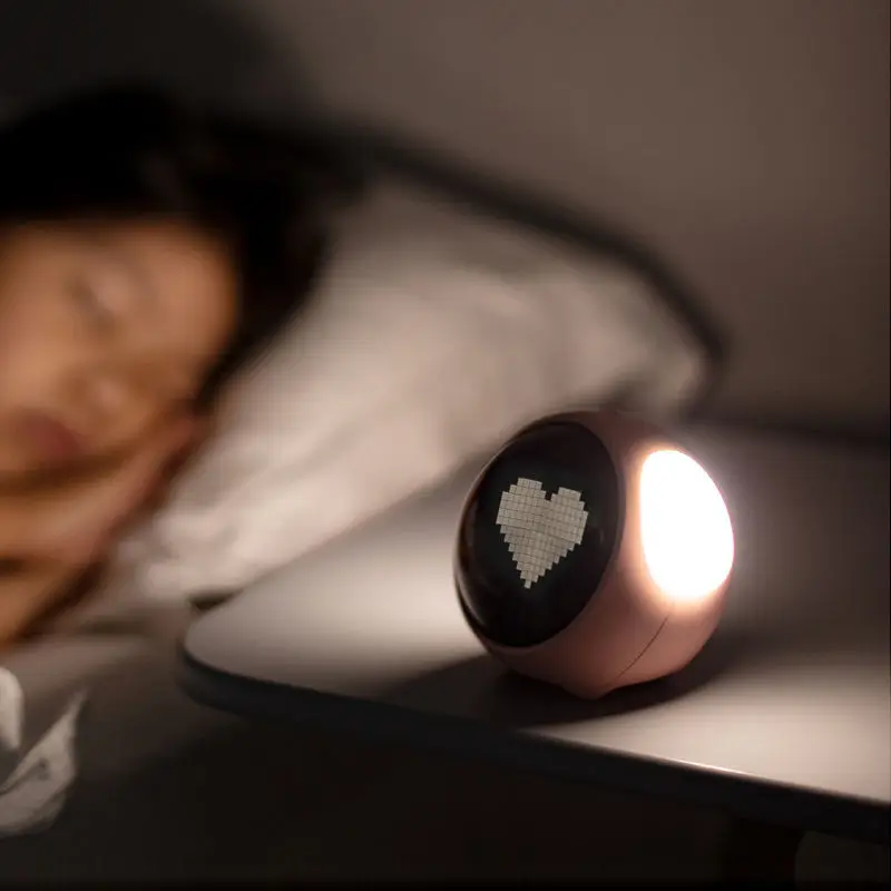 Youpin-Réveil multifonction à expression mignonne, commande vocale de chevet, veilleuse, répétition, aste, enfant