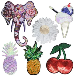 Flower Elephant Sequins Embroidered Cherry Pineapple Fruits Stickers Patch Patches Clothing Accessories Clothing T-shirt Decor