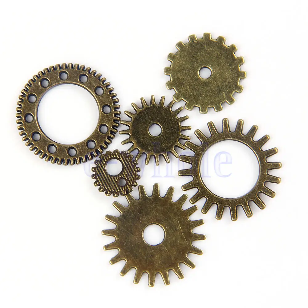 20Pcs Bronze Watch Parts Steampunk Cyberpunk Cogs Gears DIY Jewelry Craft Fashionable Personalize