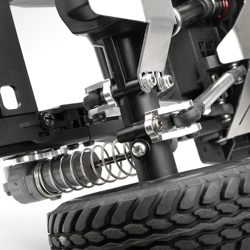 KYX CNC Aluminum Front & Rear Shock Mount Upper & Lower Axle Mount Set Front Knuckle Arm for TAMIYA CC02 4WD G500