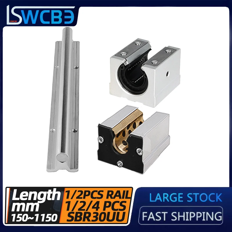 

Open box type linear guide slider, SBR30 rail Copper sleeve + dustproof, SBR pressure plate L=150-1150mm，Woodworking track