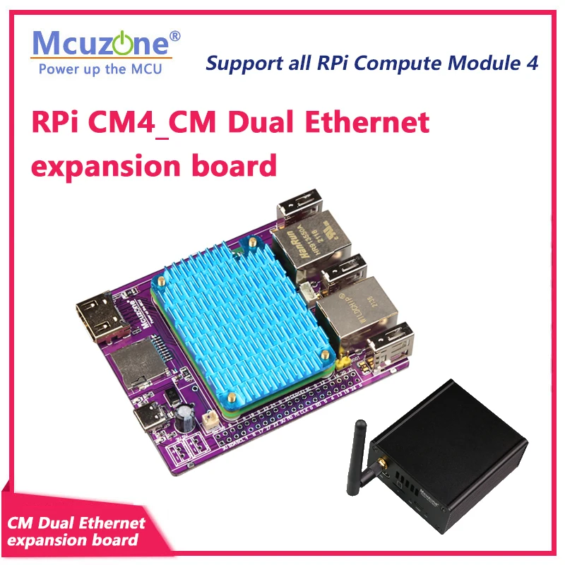 CM4_CM Dual Ethernet expansion board RTC FAN USB2.0 Gbps Ethernet RPI OS,Ubuntu,KALI