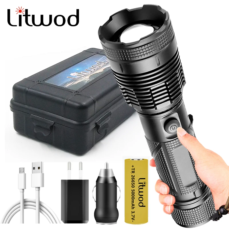 

XHP160 4-core High Quality Tactical Led Flashlight Usb Rechargeable Powerbank 18650 26650 Battery Torch Zoomable Lantern