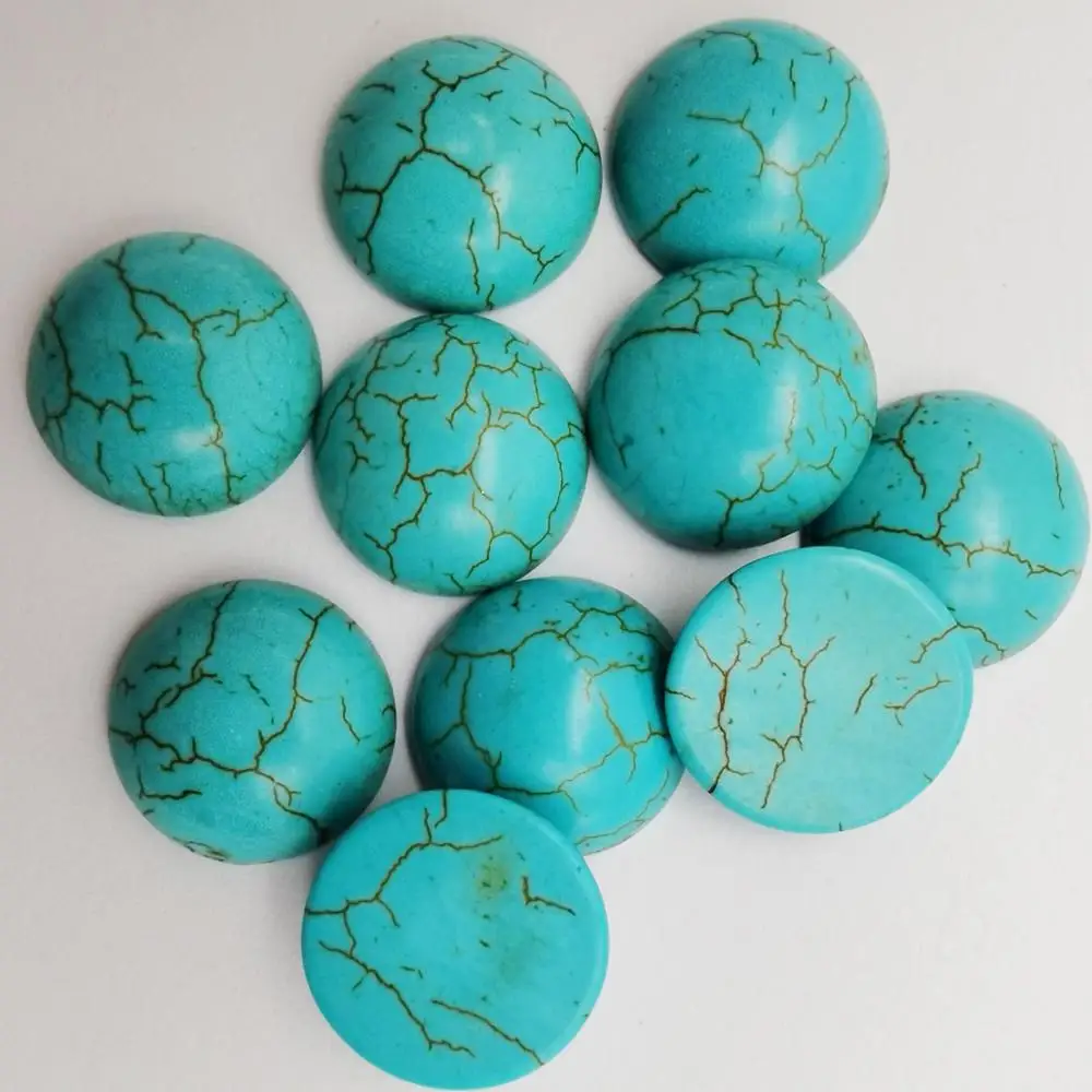 16MM Turquoise Stone Round CAB Cabochon Jewelry For Woman Gift Bead (10 pcs/lot) H244