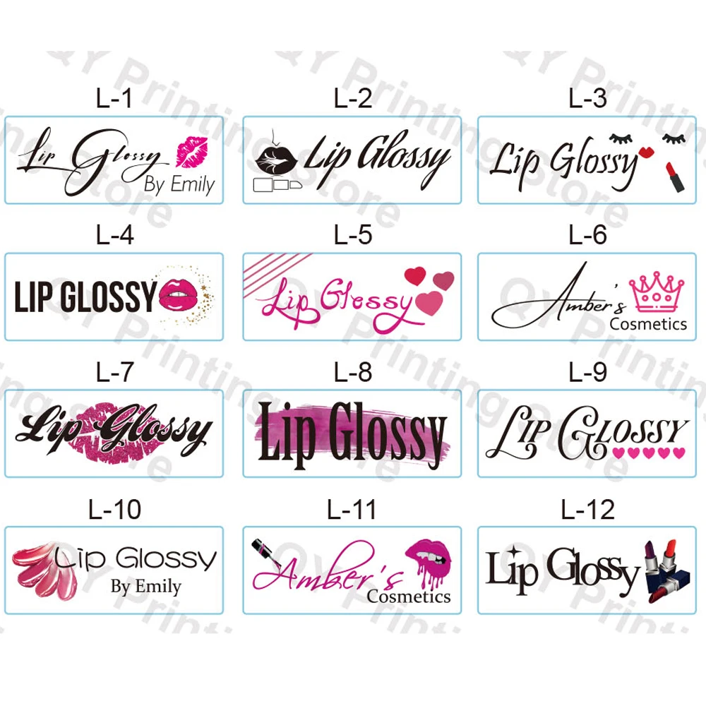 Pegatinas de brillo de labios con logotipo personalizado, impermeables, maquillaje de belleza, tubo de lápiz labial transparente, etiquetas de