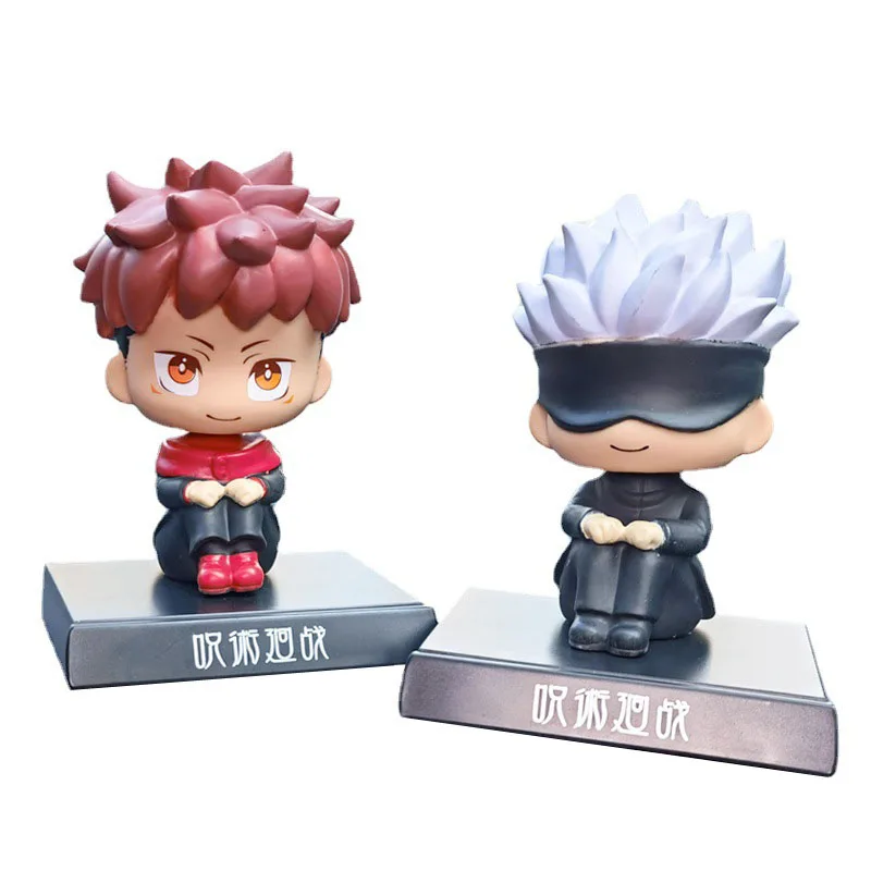 Animation Jujutsu Kaisen Toys Shake Head Doll Car Accessories Cartoon Ornament Interior Auto Decoration Character Model Holder