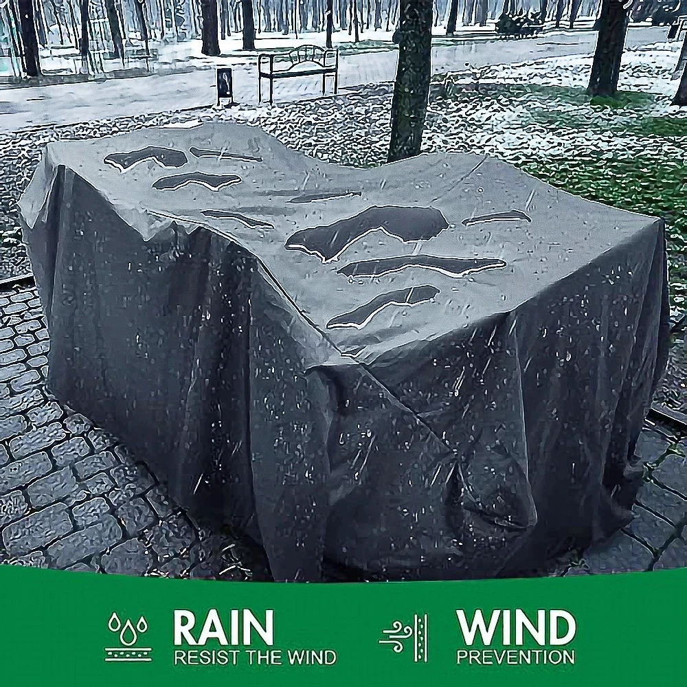 115 Size Patio Garden Furniture Covers Waterproof Anti-UV Outdoor Sofa Table Chair Dust Proof Cover Rainproof Snowproof