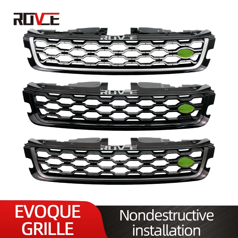 ROVCE Front Bumper Grille 2019 2020 2021 2022 Range Rover Evoque Style Racing Grills High Quality Brand New Car Accessories