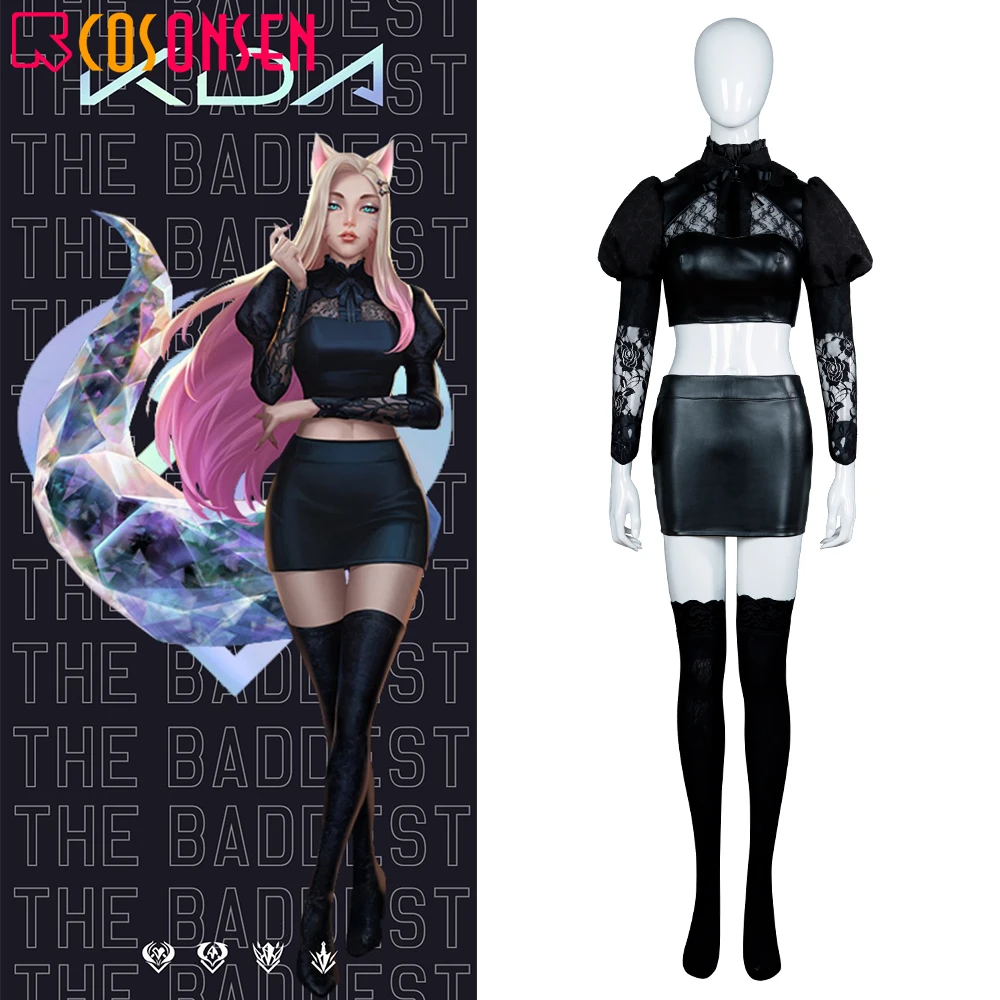 

LOL KDA Ahri Cosplay Costume K/DA The Baddest Sexy Dress Outfit COSPLAYONSEN Custom Made