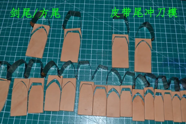 

Handmade leather knife belt tail cutter die ten common specifications Sword tail / square tail knife die