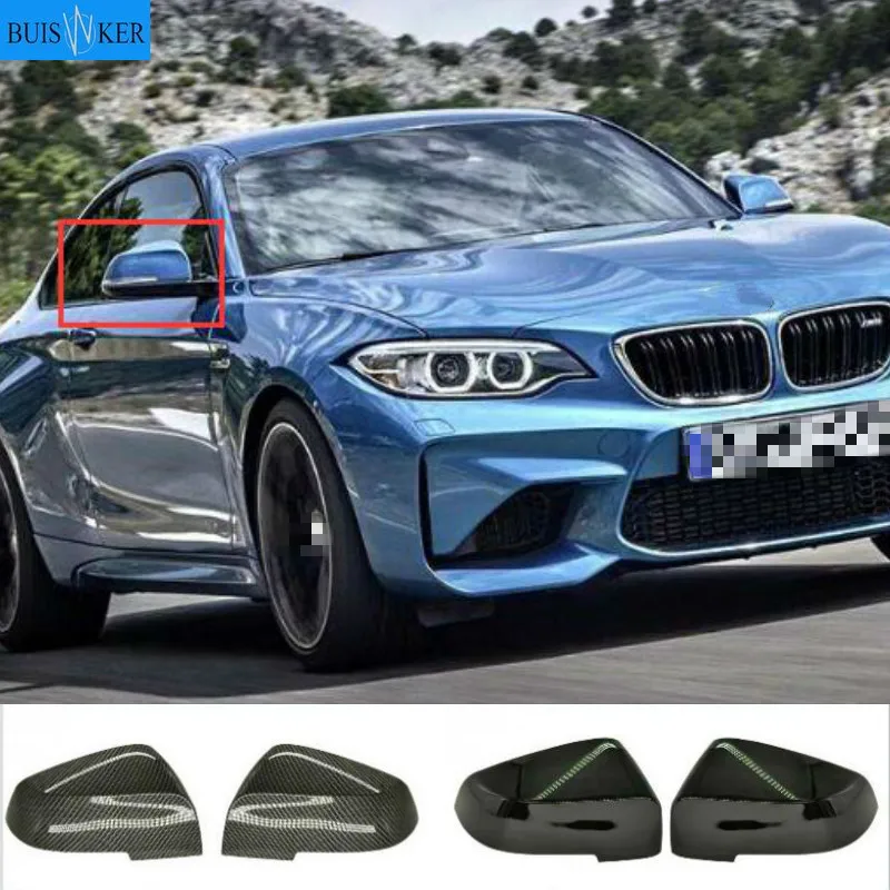 1 Pair Carbon Fiber Side Wing Replacement Rearview Mirror Cover Cap for BMW F10 F11 2014 2015 2016 2017