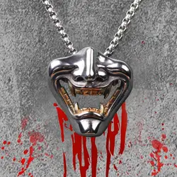 Samurai Fang Demon Men's Necklace Pendant Chain Gothic Punk Boyfriend Men's Jewelry Creative Gifts Wholesale