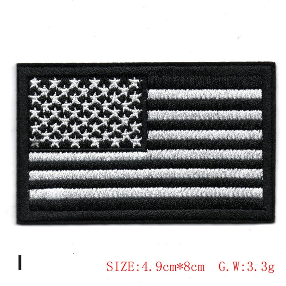 Embroidered Thread American Flag Embroidered Patch Patriotic USA Tactics Patch Punk Style Patch Men Women Kids Decor