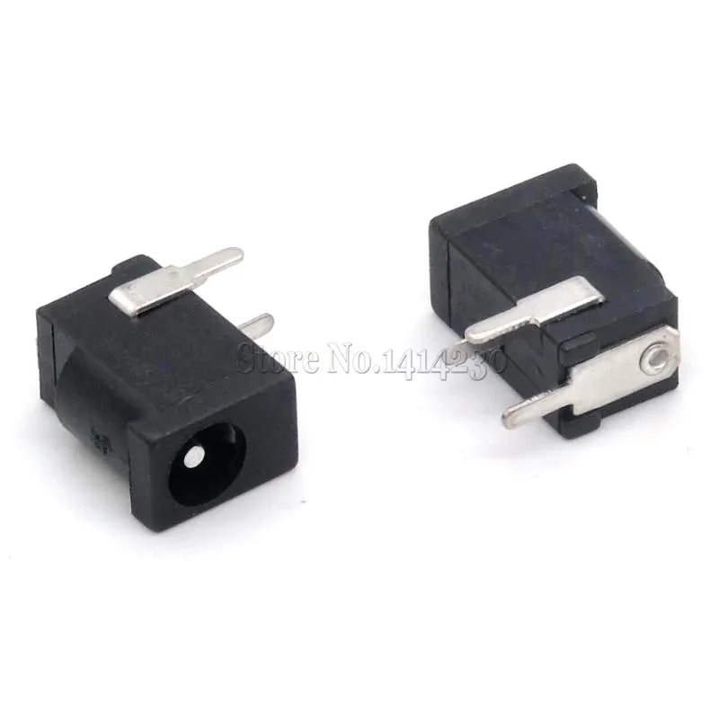 10Pcs Hot Sales High Quality DC-002 0.3A 50V Black DC Power Jack Socket Connector DC002 3.5*1.1mm 1.1 socket