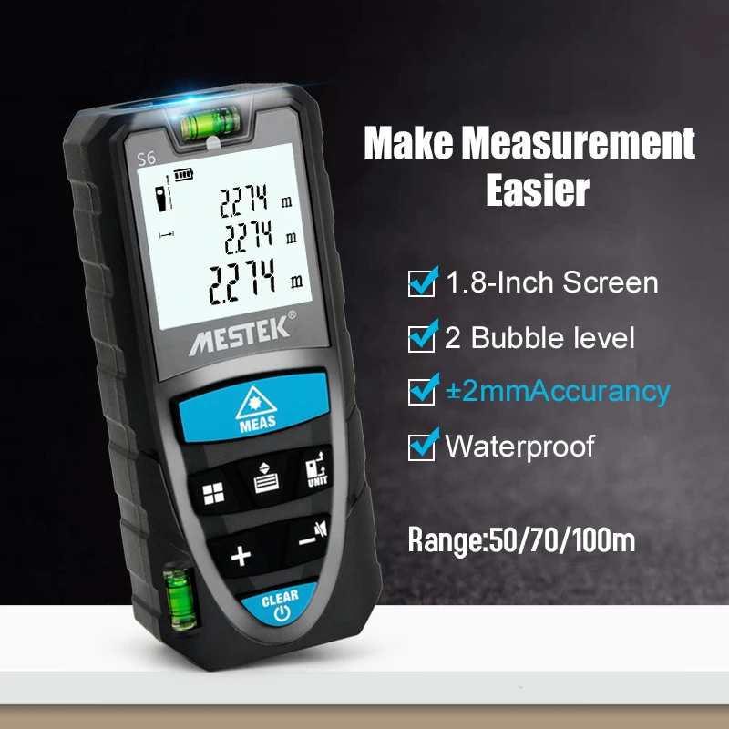 Laser Distance Meter 50M 70M 100M Rangefinder Trena Laser Tape Distance Measurer Range Finder Build Measure Ruler Test Tool