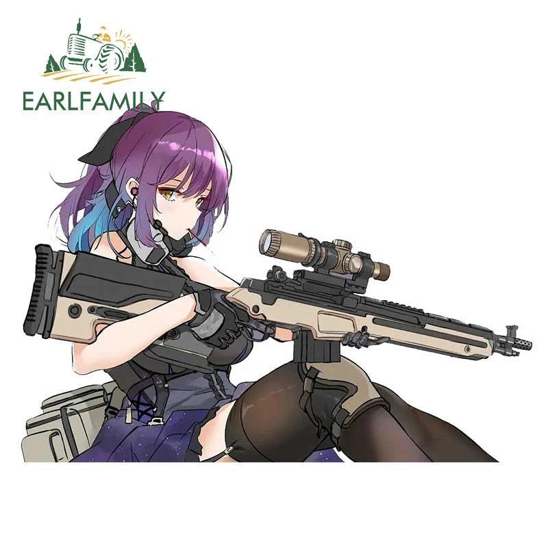 EARLFAMILY 13cm x 9.2cm for Soldier Army Girl Car Stickers Sunscreen Fashion Anime Decals Campervan Helmet Decor Car Styling