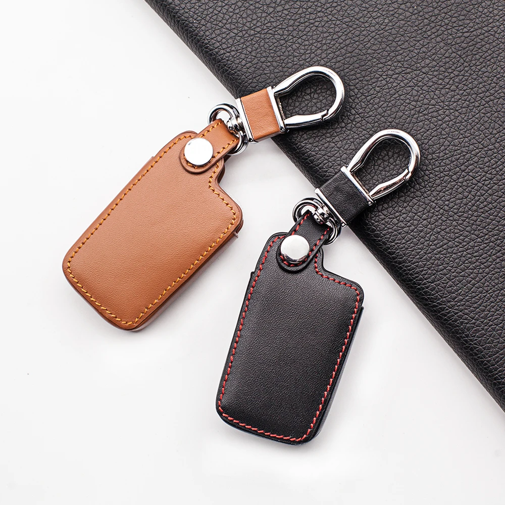 Leather Car Key Case For Toyota Auris Camry RAV4 Avalon Yaris Verso 2012-2018 2 Buttons Keyless Remote Fob Protector Cover Bag