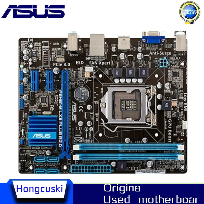 Used For Asus P8H61-M LX3 PLUS R2.0 P8H61-M LX3 Desktop Motherboard H61 Socket LGA 1155 i DDR3 uATX UEFI  Original Mainboard