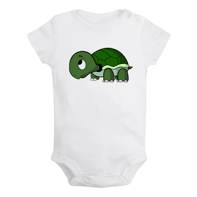 Cartoon Monkey Tortoise Tigre Femme Symbol Design Newborn Baby Boys Girls Outfits Jumpsuit Printing Infant Bodysuit Clothes