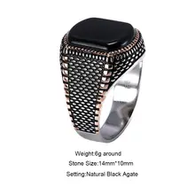 Lightweight Silver Agate Ring for Men #3