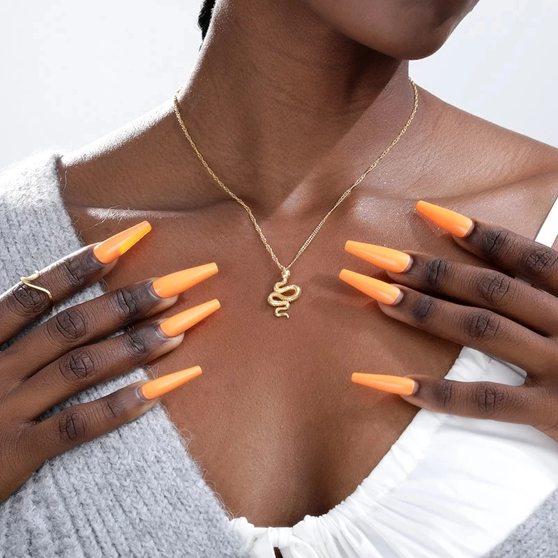 Serpentine ketting voor vrouwen sieraden punk sleutelbeen ketting gouden roestvrij staal korte lange ketting mode hangers cadeau