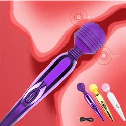 Realistic Penis 3 Color Magic Wand Powerful Body Massage Stick AV Vibrators Clitoris Stimulator Sex Toys For Women Anal Plug