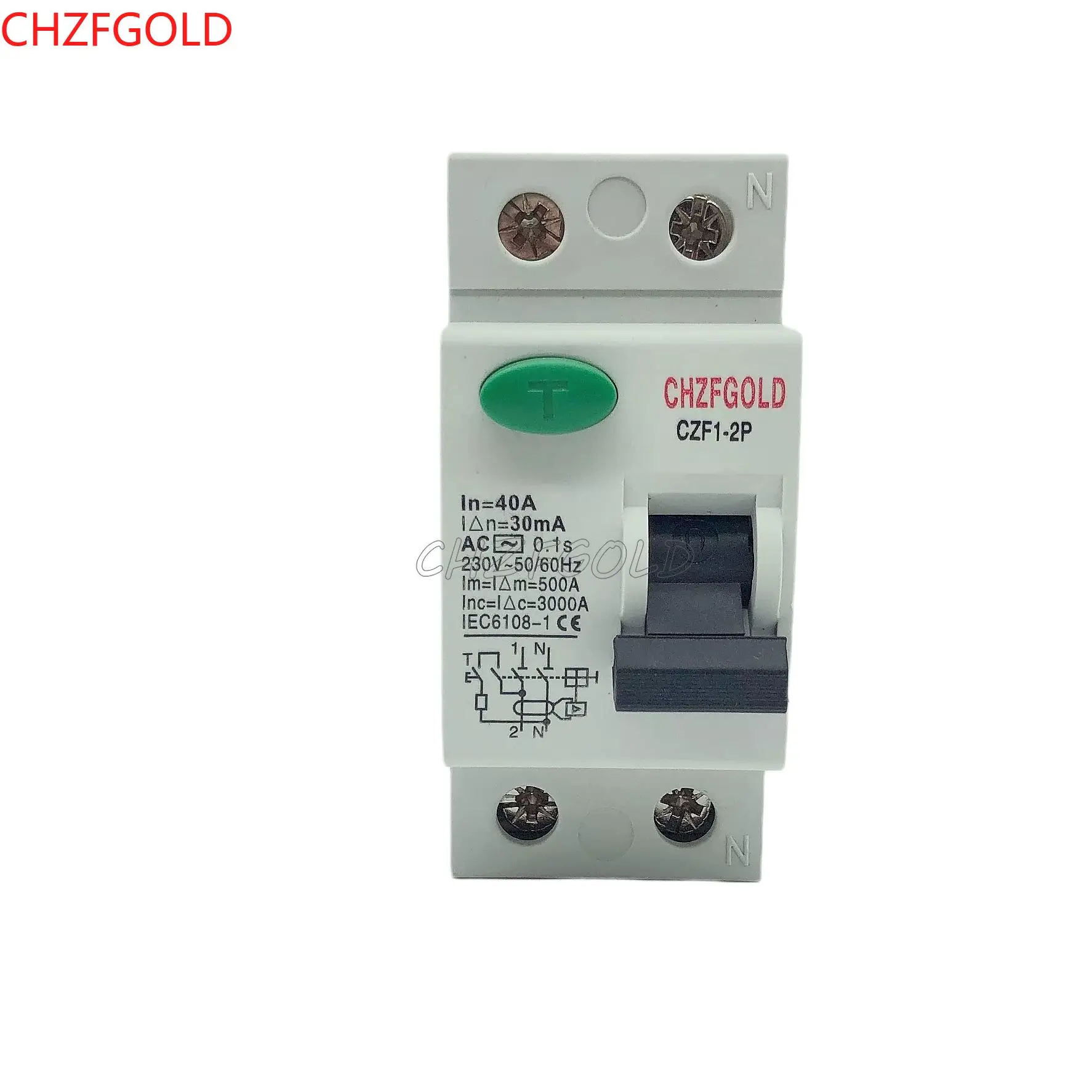 CHZFGOLD CZK6 RCCB10KA 1P+N 100A 16A  63A 10mA 30mA 100mA 6KA  RCD63A  Circuit Breaker DifferentialSafety Switch