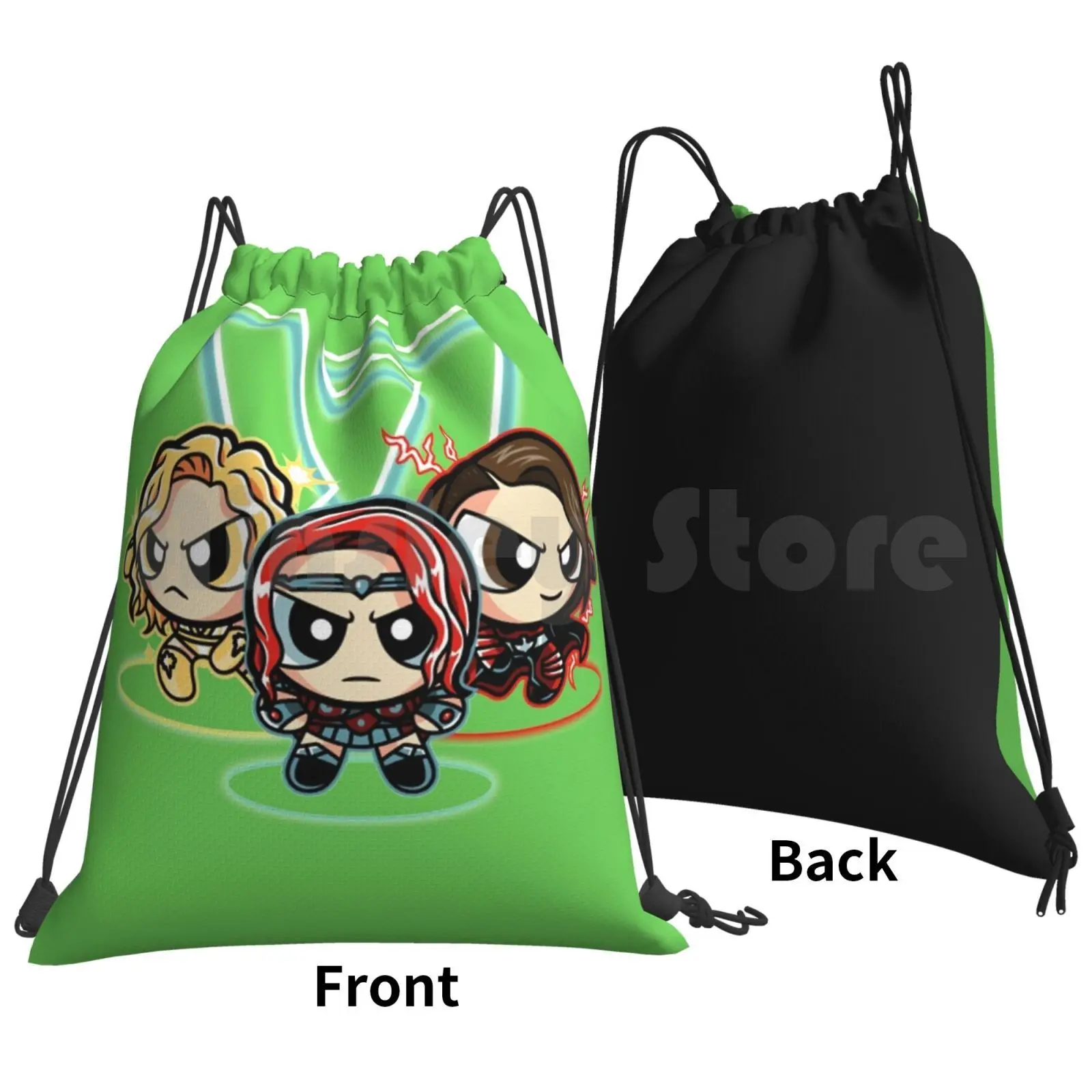 Superhero Power Supes Girls Backpack Drawstring Bag Riding Climbing Gym Bag Superhero Power Supes Girls