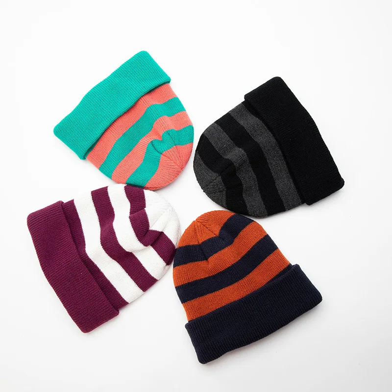 Stripe Beanie Streak Winter Hat Can Make Logo Letter Bonnets Knit Hat Warm Hat Free Shipping