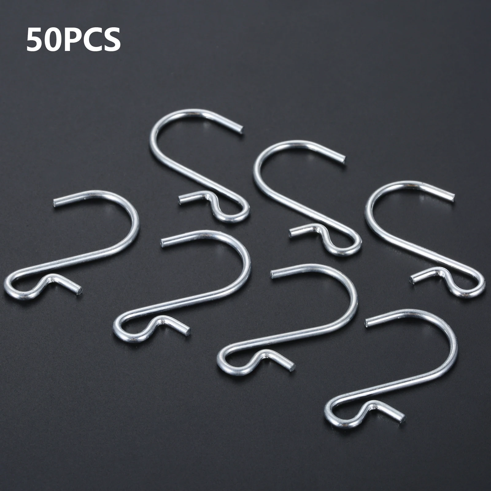 50pcs/set 39*30mm S Shape Metal Hanger Kitchen Organizer Bathroom Storage Rack Hanging Hook Crafts Tools Key Mask Space-saving