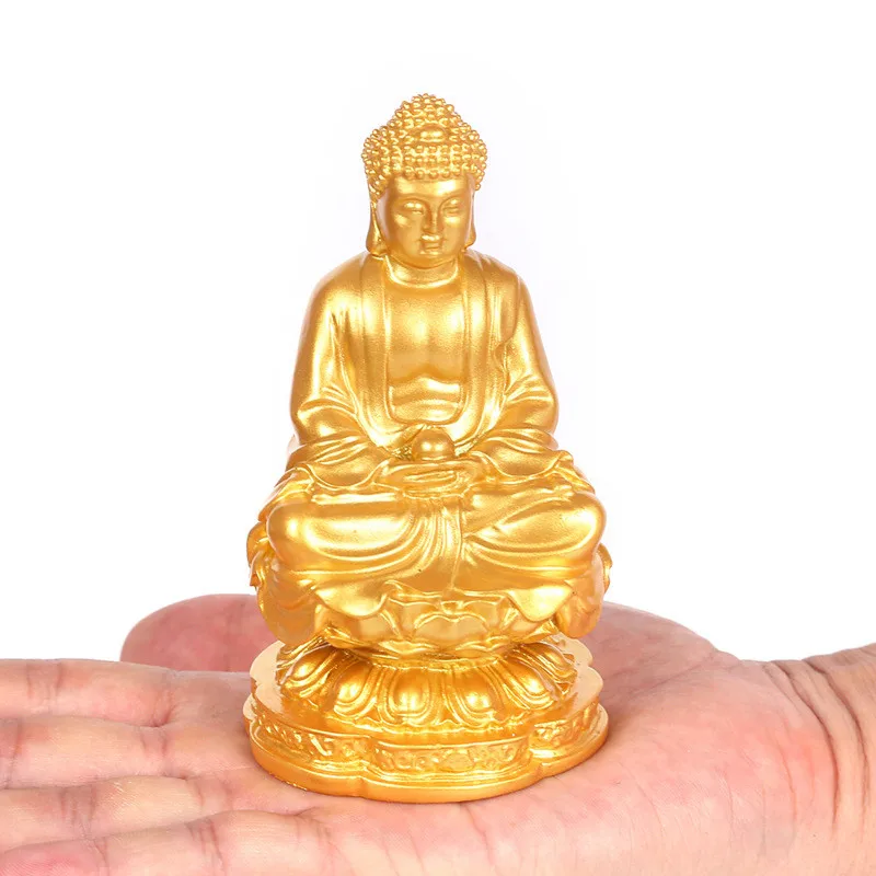 Buddha statue of Shakyamuni, resin carving modern art sculpture crafts, Small Buddha statue for home decoration 10.5cm