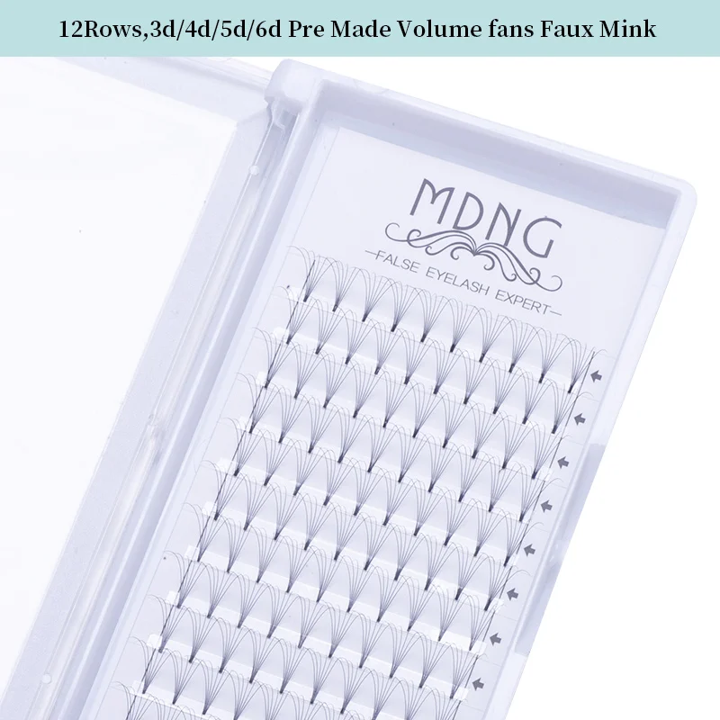 MDNG Eyelashes Premade Wide Fans 3d/4d/5d/6d/ Short Stem Russian Volume Professional Eyelash Extensions Faux Mink