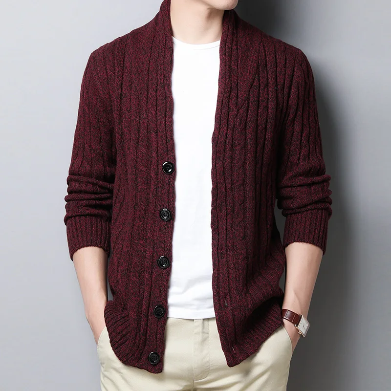 

Man Sweater Cardigan Autumn Buttons Knit Jacket Male Korean Style Knitwear Jumper Long Sleeve Slim Sweater Coat