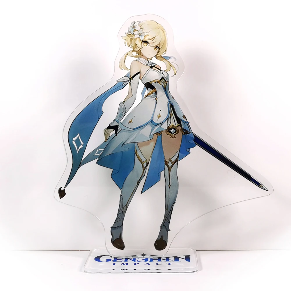 Genshin Impact characters Main Player Traveler Aether Lumine acrylic standee figurines desk decoration cake topper anime