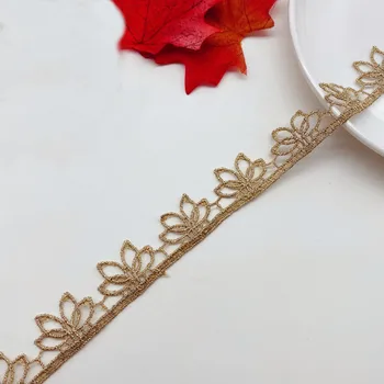 Breedte 2Cm Goldenthread Kant Diy Eenzijdige Holle Lotus Borduurwerk Handgemaakte Ondergoed Lolita Gawedding Kleding Accessoires Kant