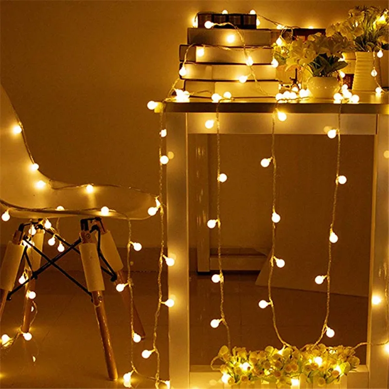 3M/6M/10M LED Garland Fairy String Lights Battery Powered Christmas Bulb Twinkle Decorative Lights Home Wedding Party Decoration