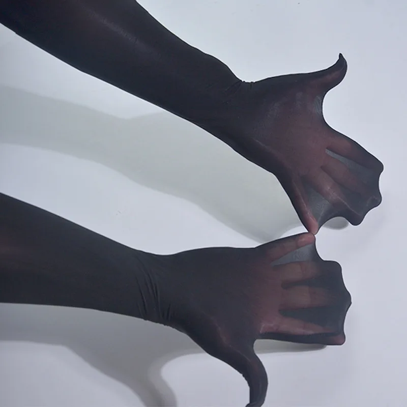 Sexy Spitze Dünne Transparente Hohl Atmungsaktive Lange Handschuhe Nahtlose Hohe Elastizität Solide Frauen Mann Weiß Schwarz Strumpf Handschuhe