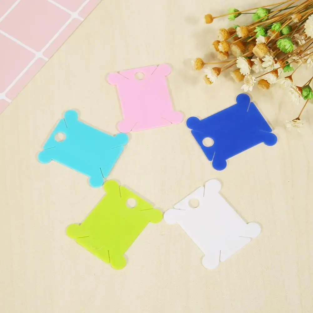 25pcs Plastic Colorful Thread String Winder Winding Plate Board Embroidery Yarn Compact Lightweight Design Small Footprint